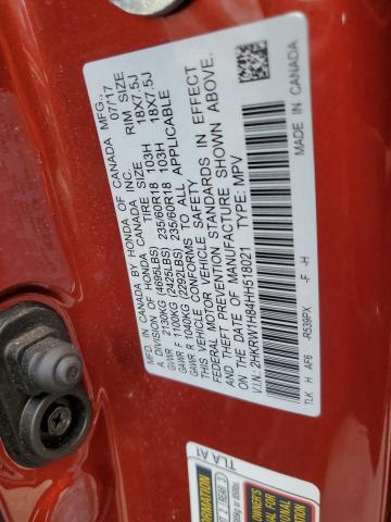 2017 HONDA CR-V EXL - 2HKRW1H84HH518021