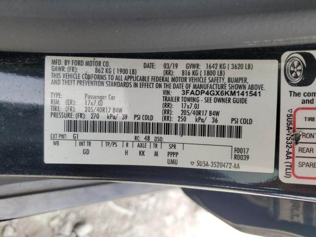 2019 FORD FIESTA ST 3FADP4GX6KM141541