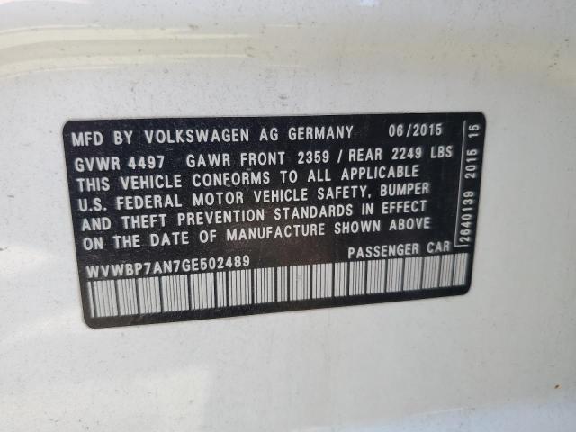 2016 VOLKSWAGEN CC BASE - WVWBP7AN7GE502489