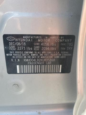 2019 HYUNDAI ELANTRA SP KMHD04LB2KU835868