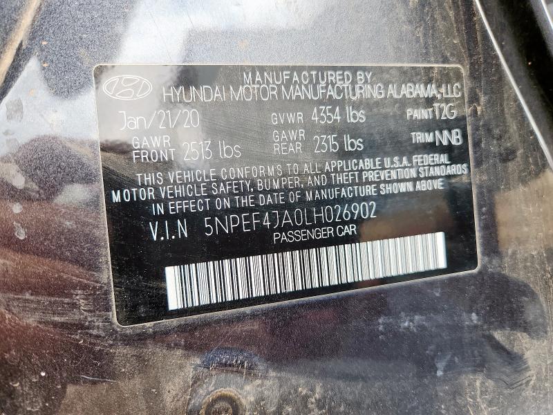 2020 HYUNDAI SONATA SEL 5NPEF4JA0LH026902