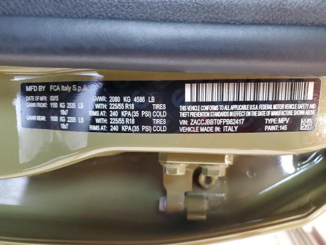 2015 JEEP RENEGADE L ZACCJBBT0FPB62417