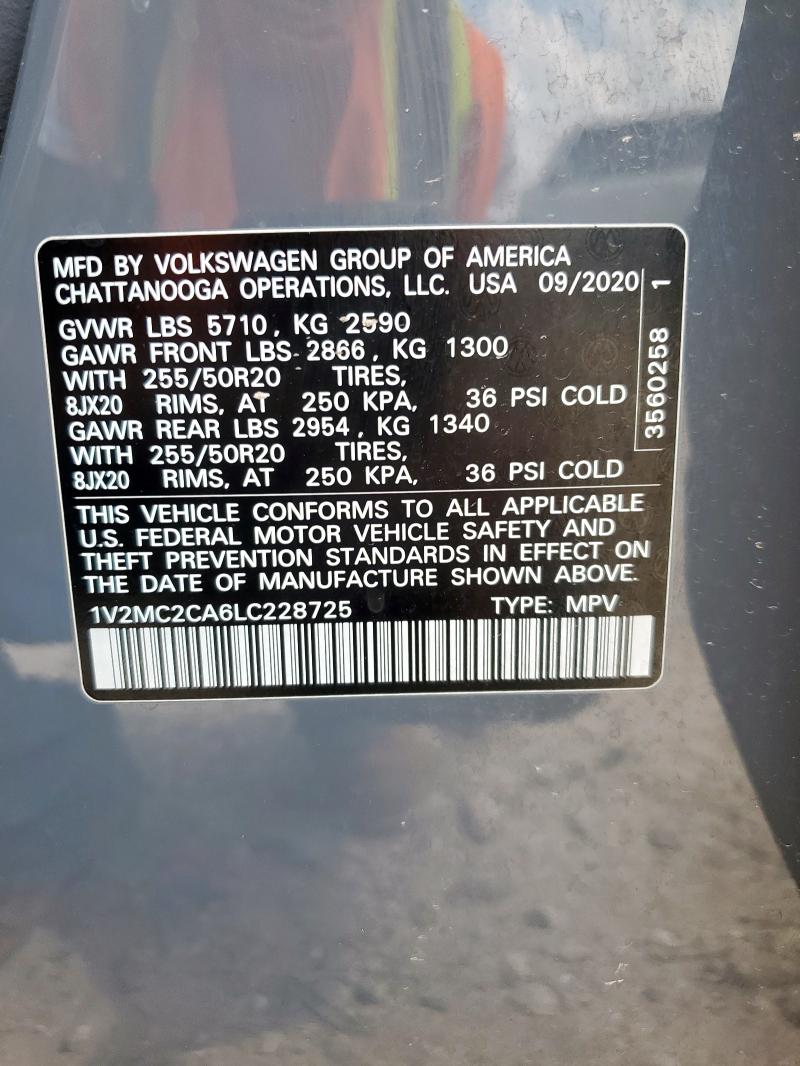 2020 VOLKSWAGEN ATLAS CROS 1V2MC2CA6LC228725