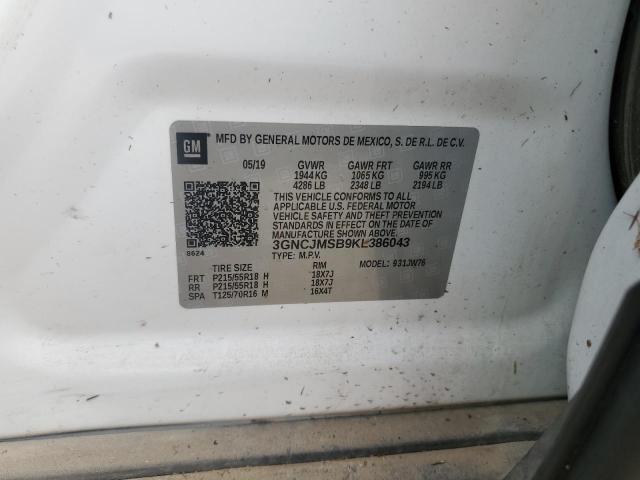 2019 CHEVROLET TRAX PREMIER 3GNCJMSB9KL386043