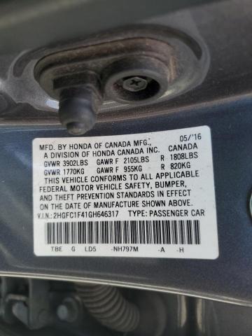 2016 HONDA CIVIC EX - 2HGFC1F41GH646317
