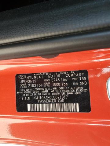 2020 HYUNDAI VELOSTER B KMHTG6AF0LU021017