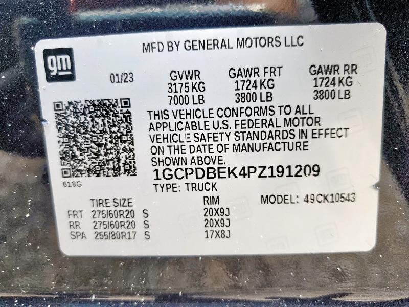 2023 CHEVROLET SILVERADO - 1GCPDBEK4PZ191209