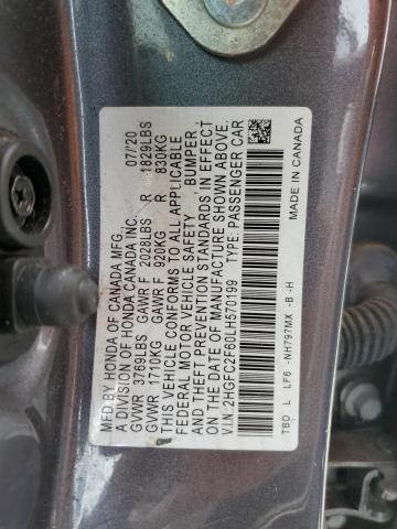 2020 HONDA CIVIC LX - 2HGFC2F60LH570199