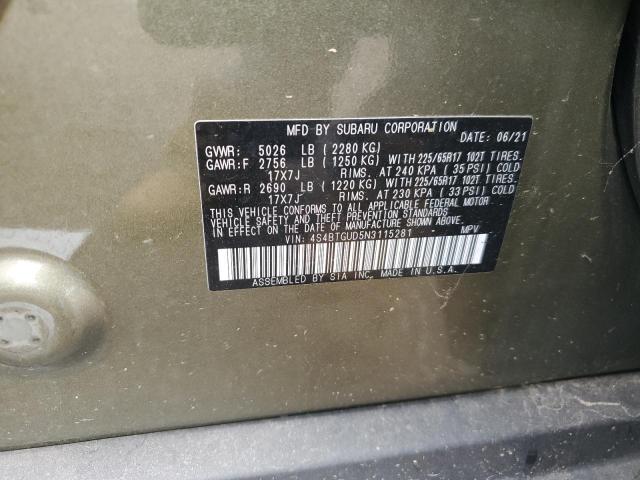2022 SUBARU OUTBACK WI 4S4BTGUD5N3115281