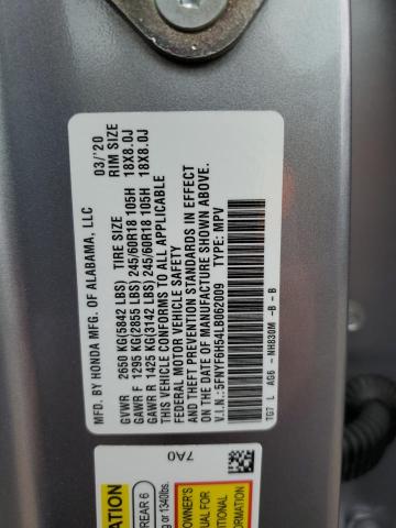 2020 HONDA PILOT EXL - 5FNYF6H54LB062009