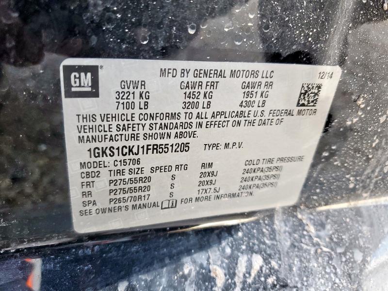 2015 GMC YUKON DENA 1GKS1CKJ1FR551205