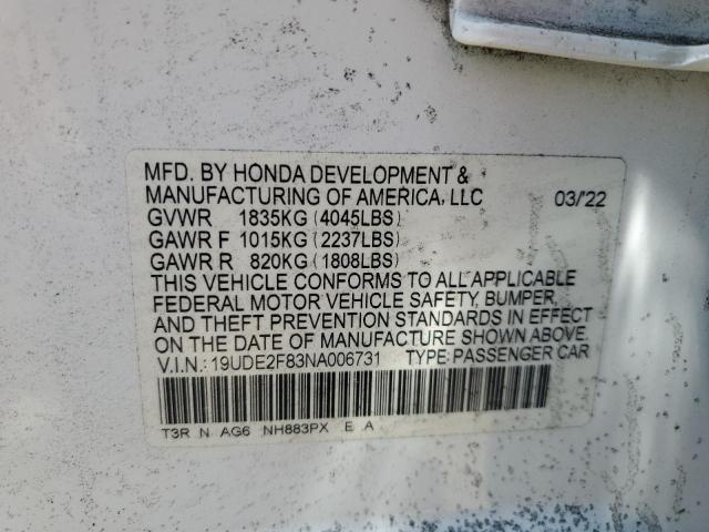 2022 ACURA ILX PREMIU 19UDE2F83NA006731