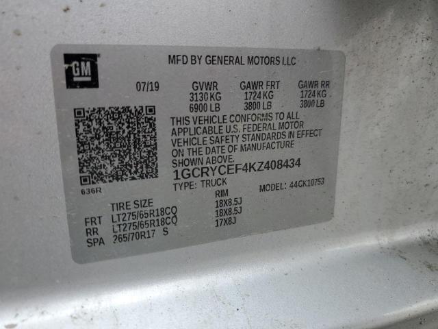 2019 CHEVROLET SILVERADO - 1GCRYCEF4KZ408434