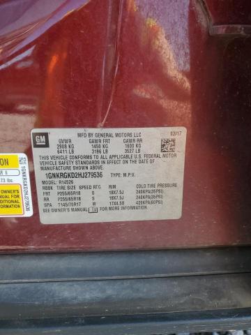 2017 CHEVROLET TRAVERSE LT - 1GNKRGKD2HJ279536
