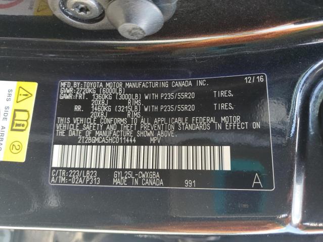 2017 LEXUS RX 450H BA 2T2BGMCA5HC011444