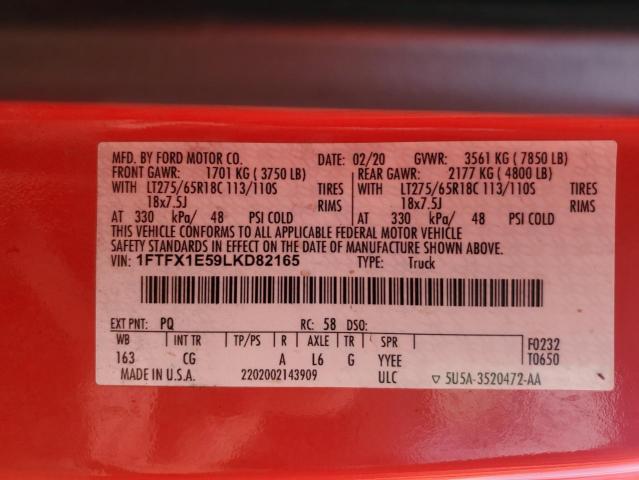 2020 FORD F150 SUPER - 1FTFX1E59LKD82165