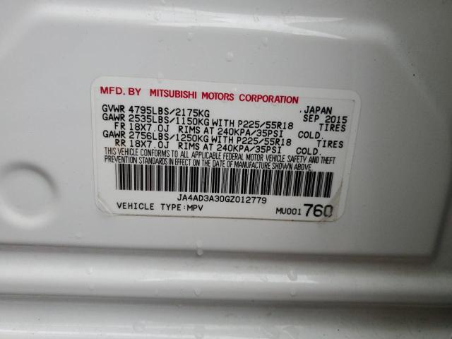 2016 MITSUBISHI OUTLANDER JA4AD3A30GZ012779