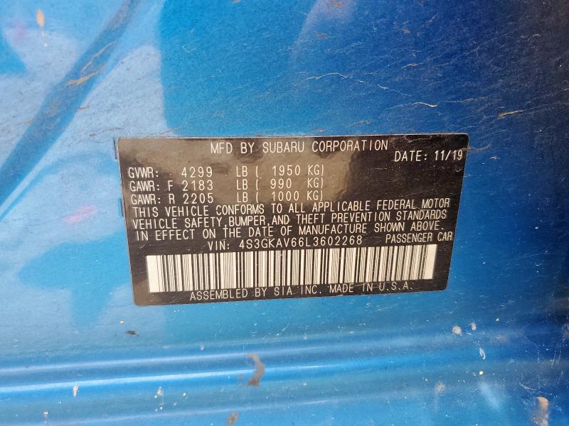 2020 SUBARU IMPREZA PR 4S3GKAV66L3602268