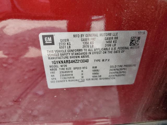2017 CADILLAC XT5 1GYKNARS4HZ213040
