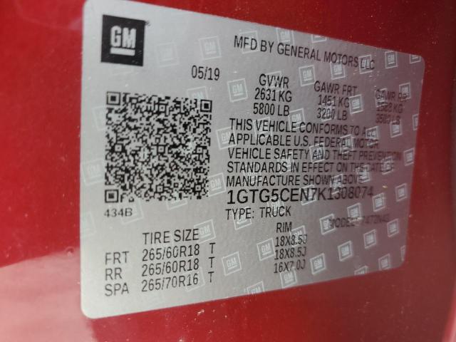 2019 GMC CANYON SLE 1GTG5CEN7K1308074