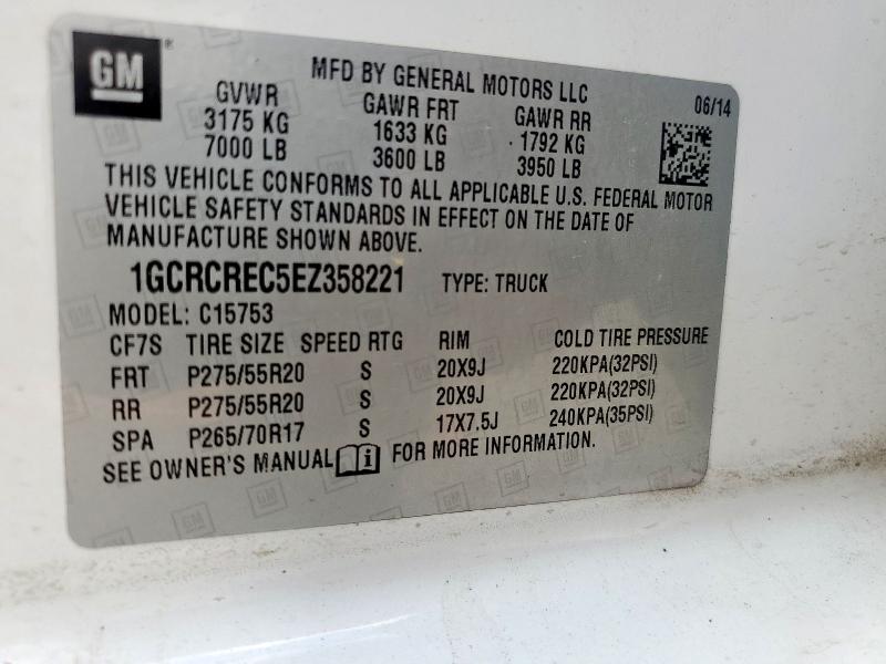 2014 CHEVROLET SILVERADO - 1GCRCREC5EZ358221