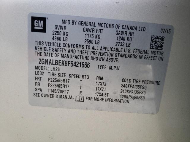 2015 CHEVROLET EQUINOX LT - 2GNALBEK8F6421666