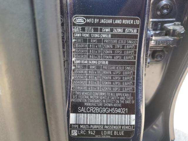 2016 LAND ROVER DISCOVERY SALCR2BG9GH594021