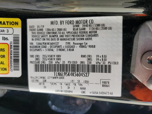 2019 LINCOLN CONTINENTA - 1LN6L9SK4K5604527