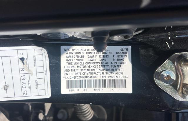 2019 HONDA CIVIC LX - 2HGFC2F67KH544374