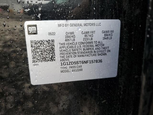 2022 CHEVROLET MALIBU LT - 1G1ZD5ST6NF157836