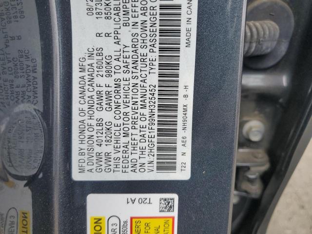 2022 HONDA CIVIC TOUR 2HGFE1F99NH325452