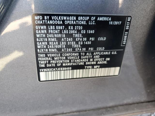 2018 VOLKSWAGEN ATLAS SE 1V2KR2CA7JC538403