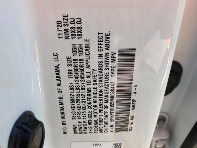 2021 HONDA PILOT EXL - 5FNYF6H55MB038447