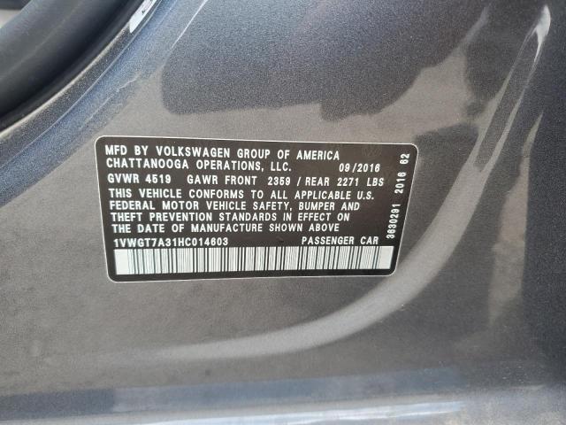 2017 VOLKSWAGEN PASSAT SE - 1VWGT7A31HC014603