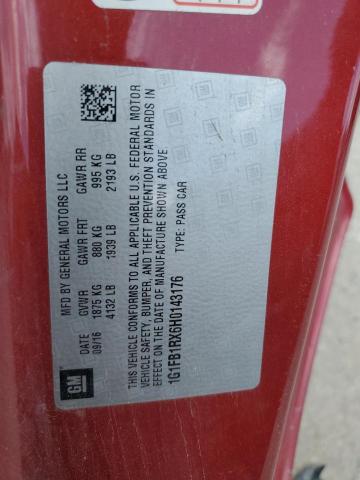 2017 CHEVROLET CAMARO LT - 1G1FB1RX6H0143176