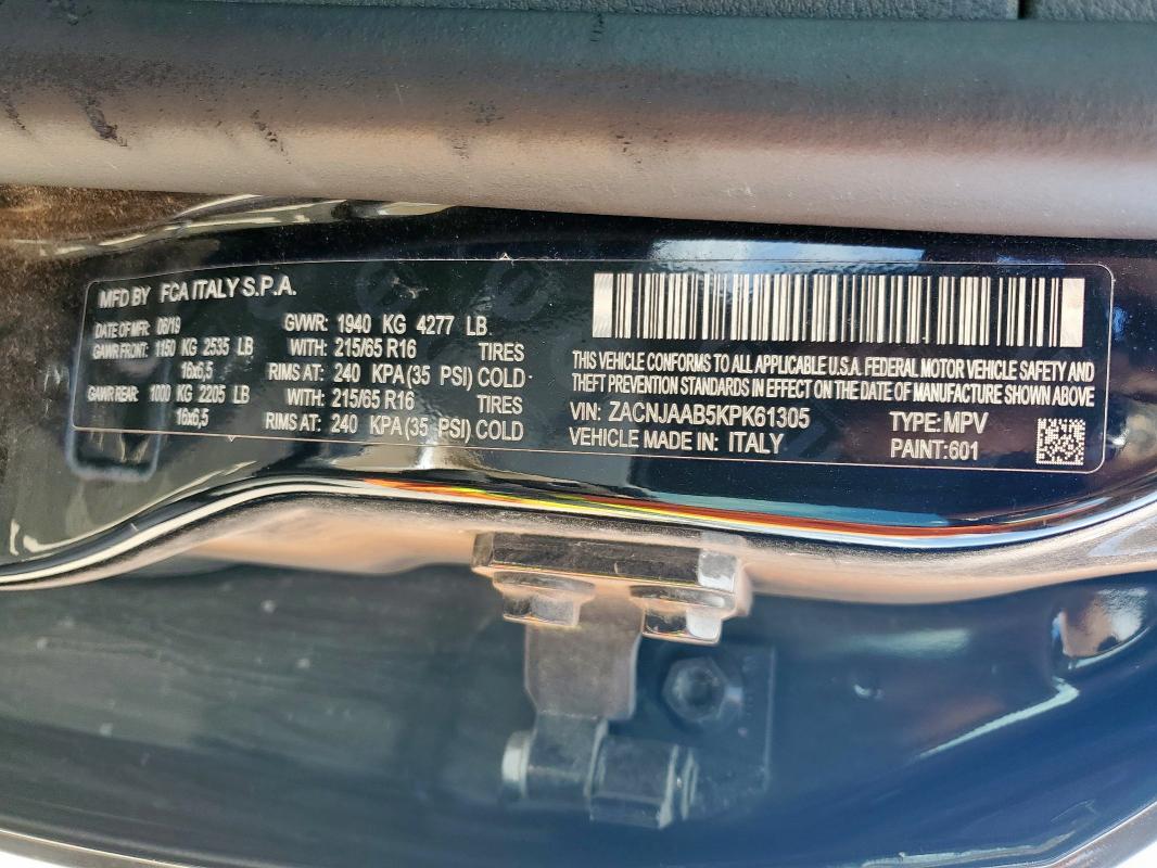 2019 JEEP RENEGADE S ZACNJAAB5KPK61305