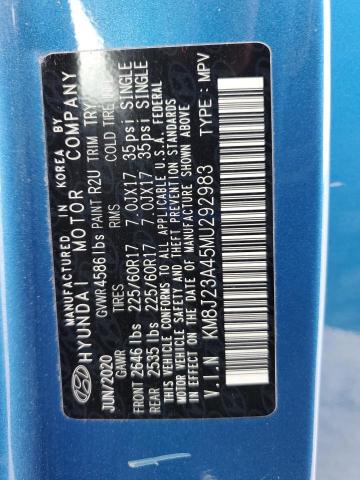2021 HYUNDAI TUCSON SE KM8J23A45MU292983