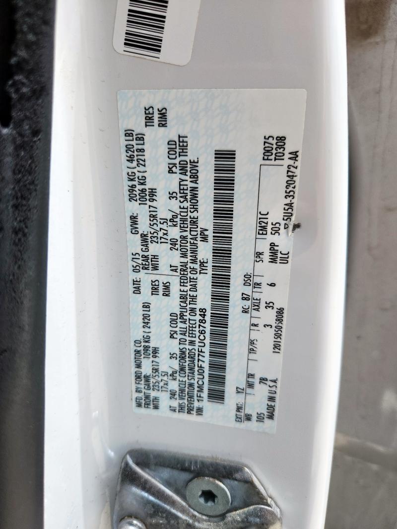 2015 FORD ESCAPE S - 1FMCU0F77FUC67848