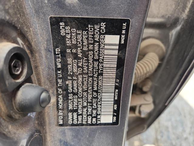 2018 HONDA CIVIC EX - SHHFK7H52JU238530