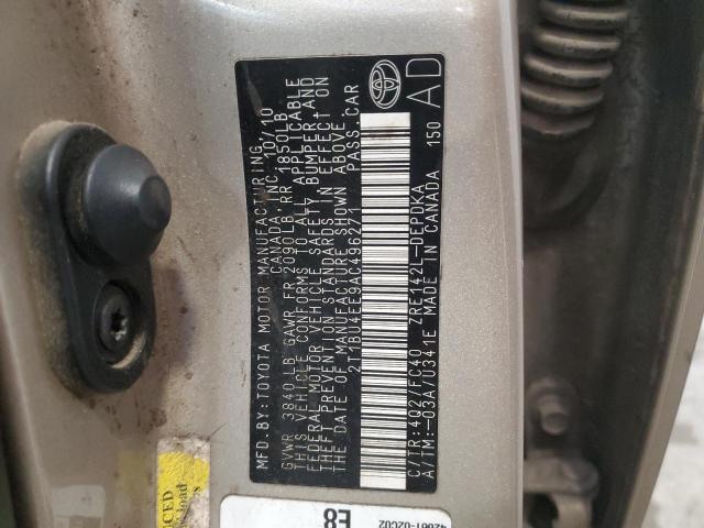 2010 TOYOTA COROLLA BA - 2T1BU4EE9AC496271