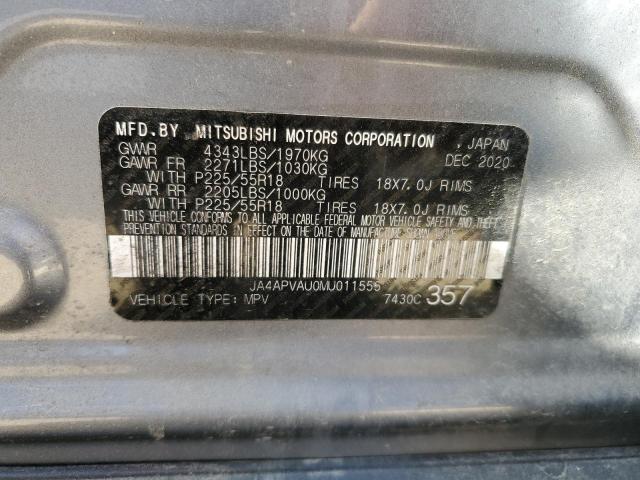 2021 MITSUBISHI OUTLANDER - JA4APVAU0MU011555
