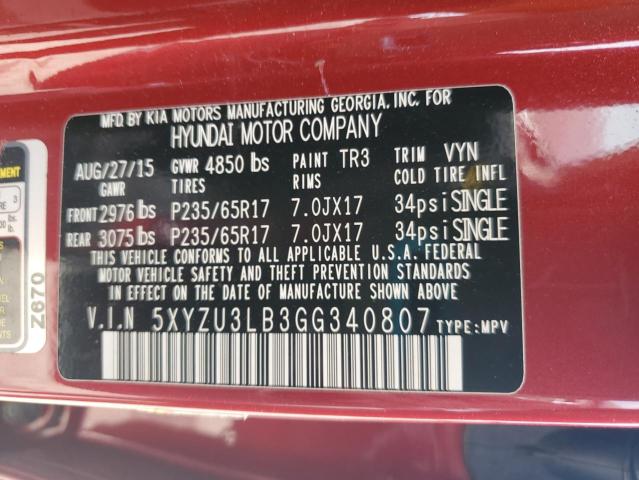 2016 HYUNDAI SANTA FE S - 5XYZU3LB3GG340807