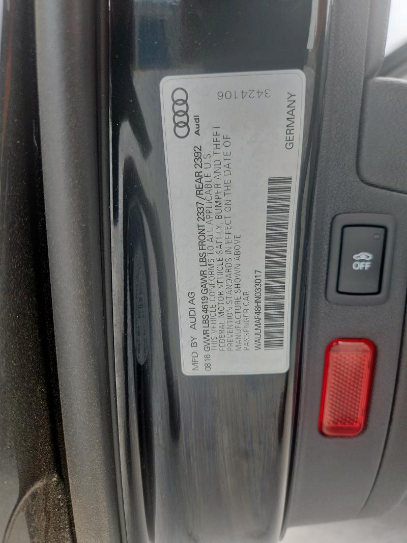 2017 AUDI A4 ULTRA P WAULMAF48HN033017