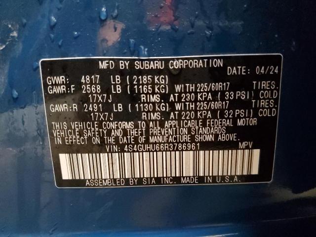 2024 SUBARU CROSSTREK 4S4GUHU66R3786961