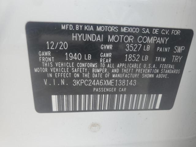 2021 HYUNDAI ACCENT SE 3KPC24A6XME138143