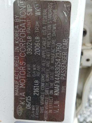 2016 KIA FORTE EX KNAFX4A83G5473760
