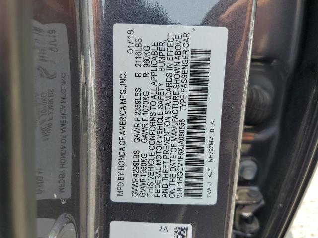 2018 HONDA ACCORD EXL 1HGCV1F5XJA080556