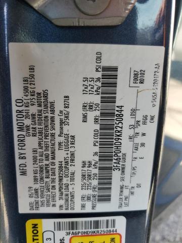 2019 FORD FUSION SE - 3FA6P0HD9KR250844