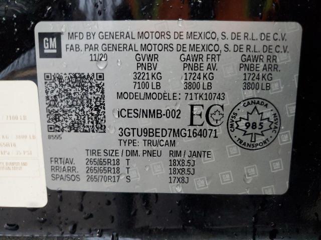 2021 GMC SIERRA K15 3GTU9BED7MG164071
