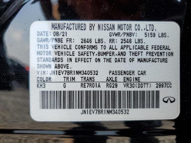 2022 INFINITI Q50 LUXE - JN1EV7BR1NM340532